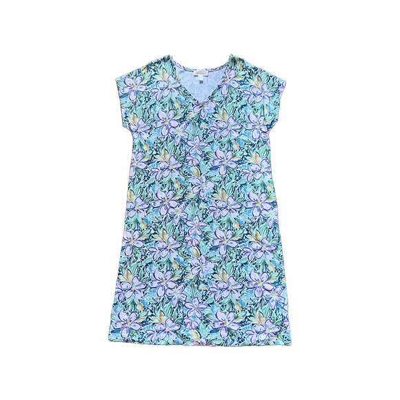 Stan Herman Maxi Dress L Multi-color Floral Resort Beachy Vacation Boho Artsy - Picture 1 of 7